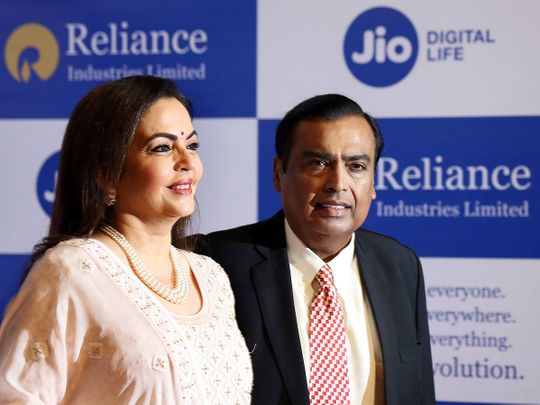 Mukesh Ambani,right, with wife Neeta Ambani