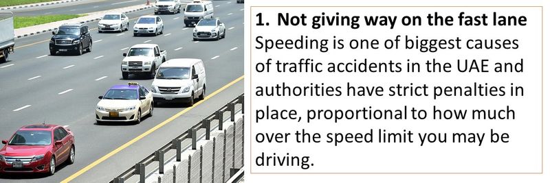 Speeding is one fo the biggest causes of traffic accidents in the UAE