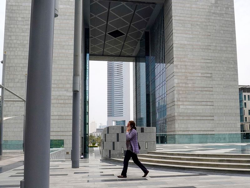 Stock DIFC gate Dubai