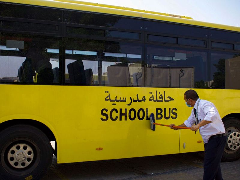 School bus cleaning