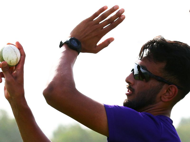 KKR's Prasidh Krishna kept his eye in with the ball.