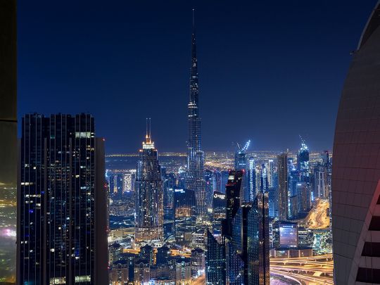 Stock Dubai skyline city