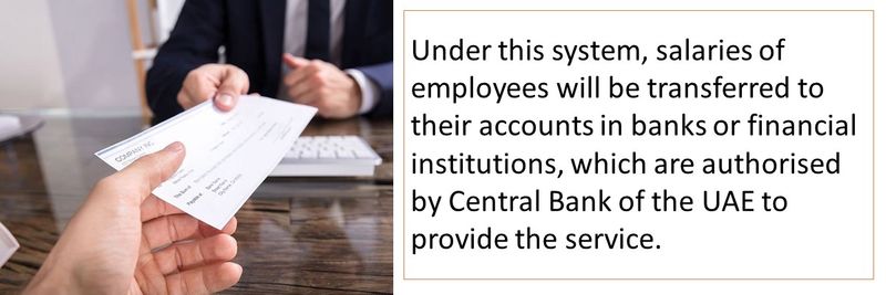 Under this system, salaries of employees will be transferred to their accounts in banks or financial institutions, which are authorised by Central Bank of the UAE to provide the service. 