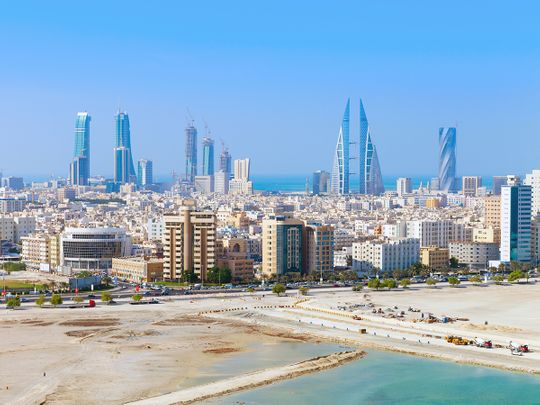 Stock Manama Bahrain skyline