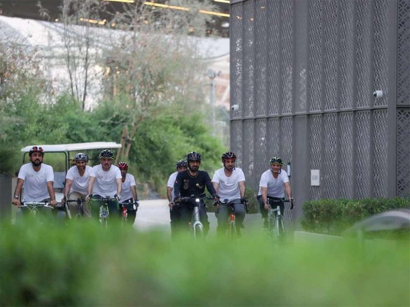 Sheikh Mohammed bin Rashid takes bike tour of Expo 2020 site