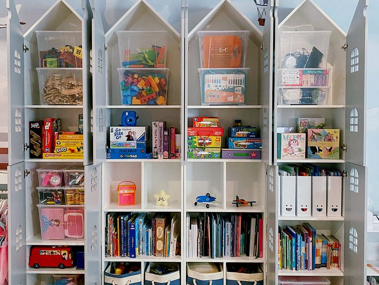 decluttered playroom