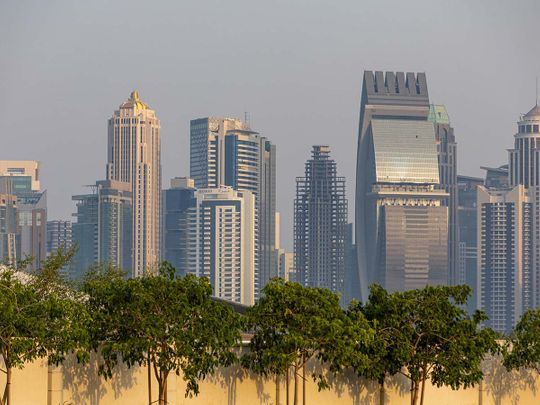 Stock Doha Qatar skyline