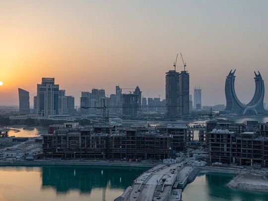 Stock Doha Qatar skyline