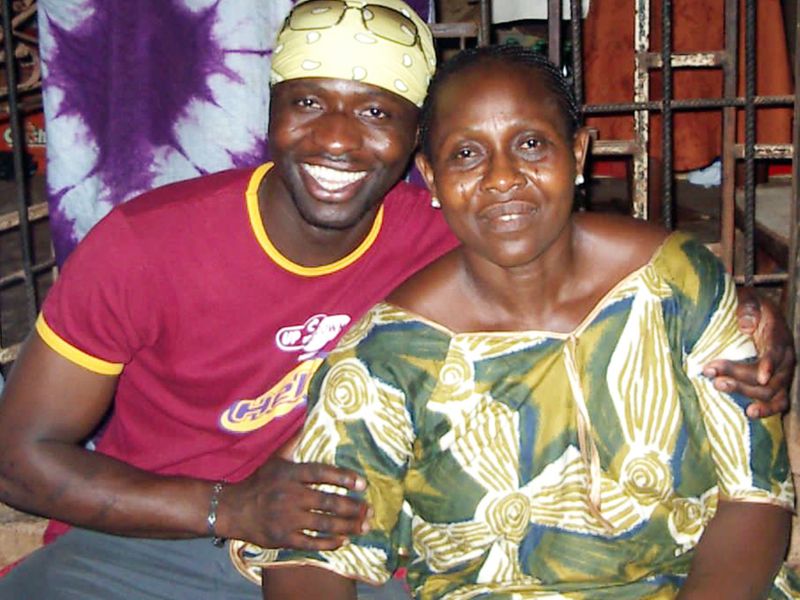 Chef Izu Ani with his mother