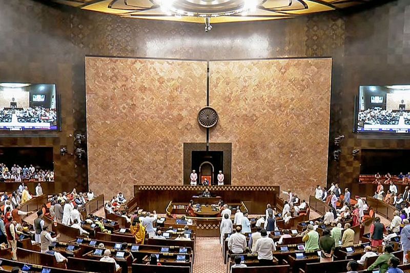 Proceedings of the Rajya Sabha are underway during the Special Session at the new Parliament building, in New Delhi on Tuesday.