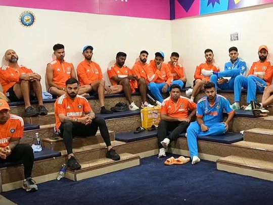 Team India in thier dressing room post final World Cup Match 