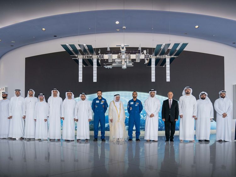 Dr Sheikh Sultan meets UAE astronauts