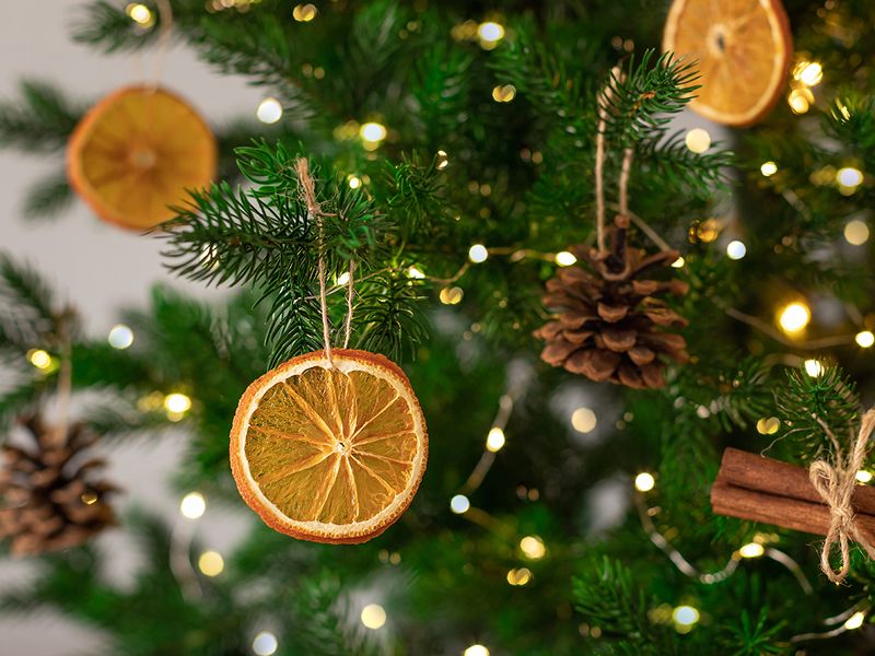 Dry fruits on a Christmas tree