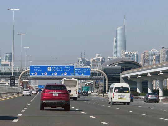 Sheikh zayed road after rain